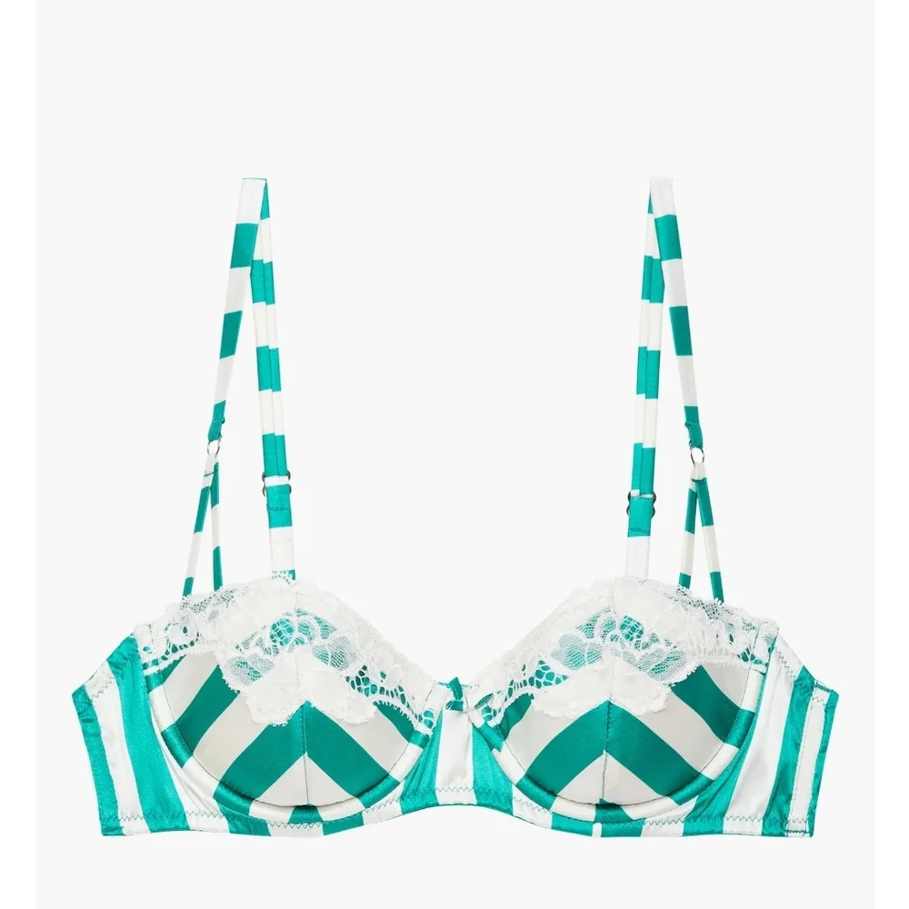NWOT FLEUR DU MAL  EVE BRA IN RIVIERA STRIPE,  SZ: 32 D. /32F
